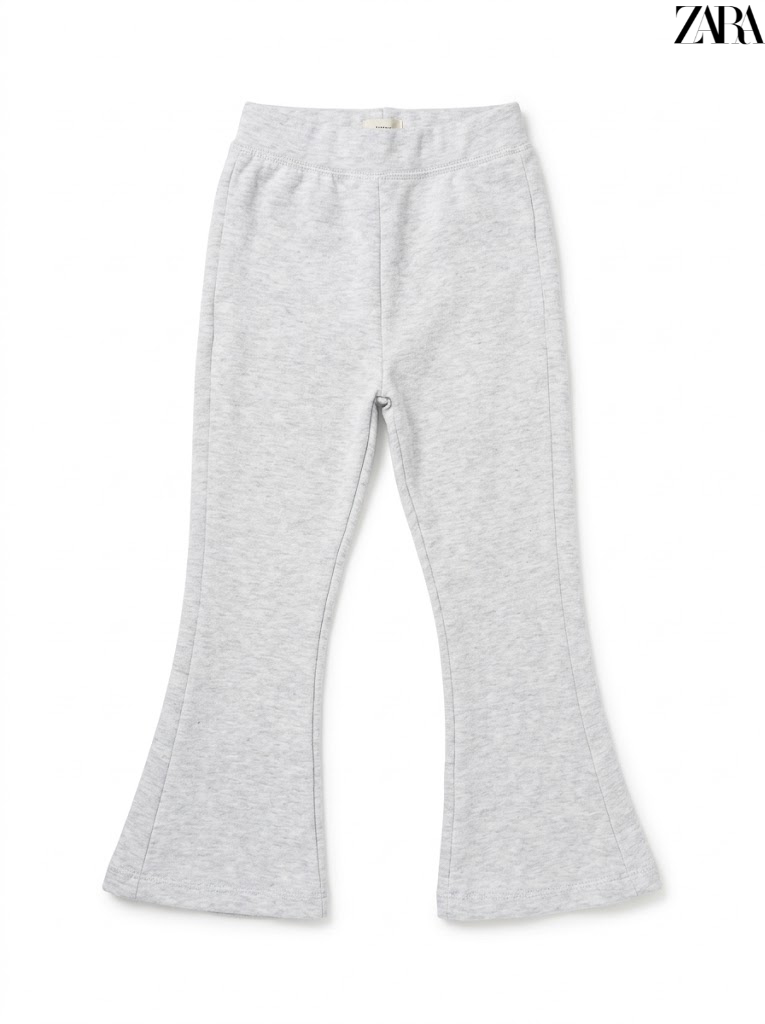 Girls Branded Heather Grey Casual Flared Fleece Pants| SM GARMENTS