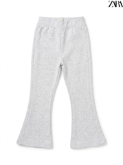 Girls Branded Heather Grey Casual Flared Fleece Pants| SM GARMENTS