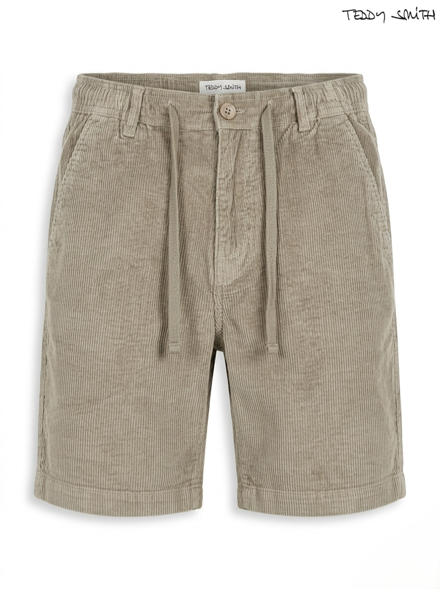 Teddy Smith Men's Casual Corduroy Drawstring Shorts