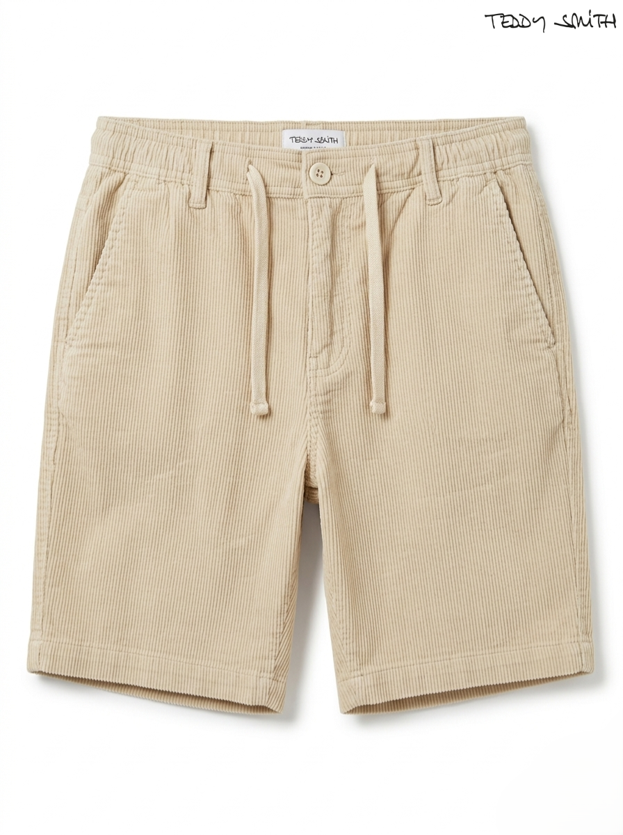 Teddy Smith Men's Casual Corduroy Drawstring Shorts