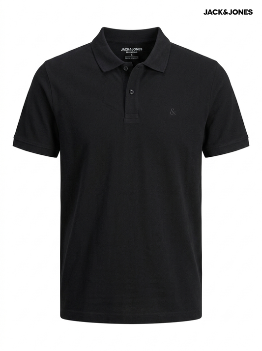 Jack & Jones Men's Essentials Classic Piqué Polo Shirt – Black