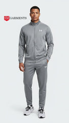 UA Mens Grey Piped Full Zip Tracksuit