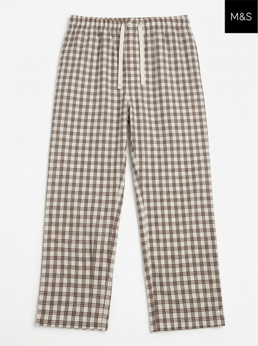 M&S Nightwear Relaxed Fit Cotton Trouser