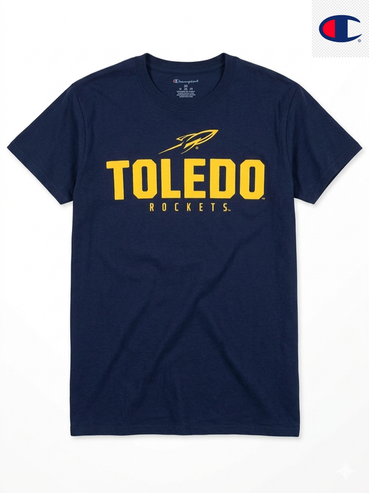 Men's Collegiate "Toledo Rockets" Graphic T-Shirt – Navy Blue