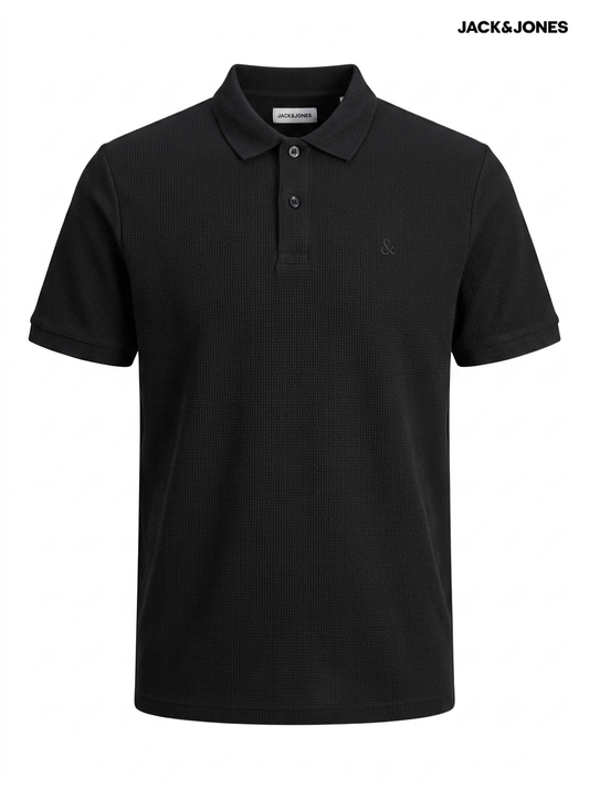 Jack & Jones Men's Piqué Polo Shirt – Black