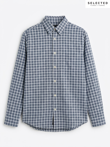 Selected Homme Men's Classic Checkered Button-Down Shirt
