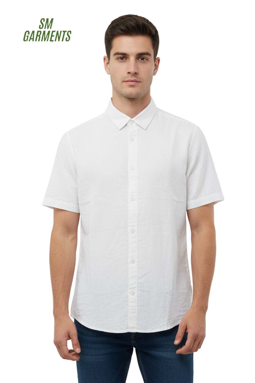 MENS PLAIN WHITE SLIM FIT SHIRT