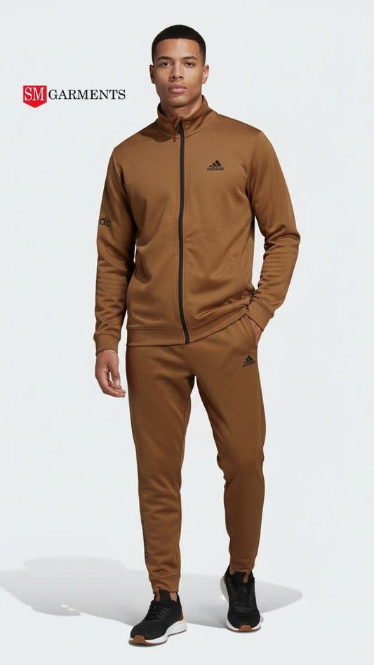 ADI Mens Brown Full Zip Tracksuit