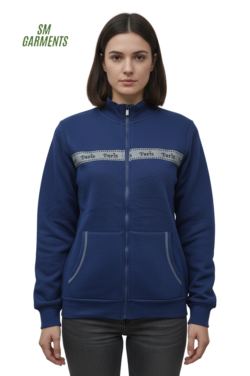 WOMENS PARIS STRIPED ZIPPER