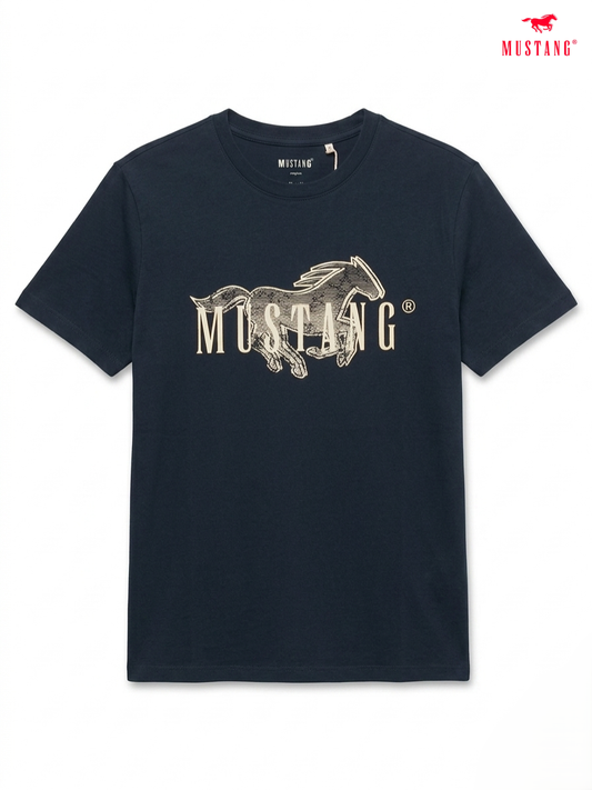 Men's Western "Mustang" Graphic T-Shirt – Deep Navy