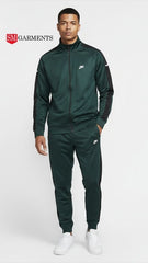 این کے مینز اسپورٹس ویئر فل زپ ڈارک گرین ٹریک سوٹ