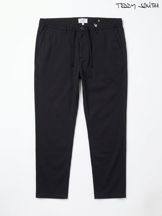 Teddy Smith Men's BLACK Slim-Fit Drawstring Trousers