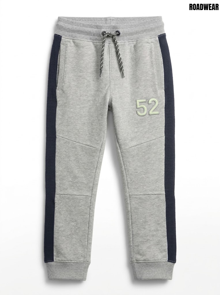 Roadwear Boys Heather Grey and Navy 52 Graphic Casual Jogger Pants| SM GARMENTS