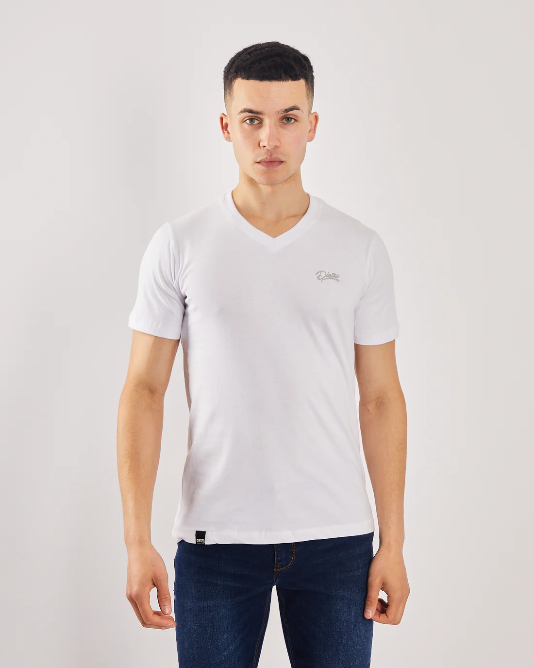 DEISEL Basic Oakley V Neck Optic White Tee