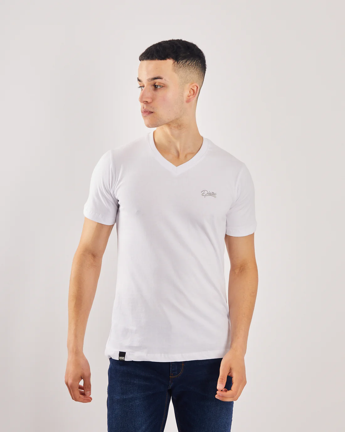 DEISEL Basic Oakley V Neck Optic White Tee