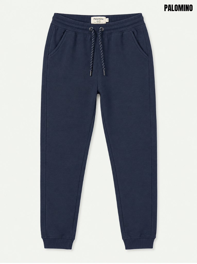 Palomino Boys Dark Navy Blue Flecked Drawstring Fleece Jogger Pants