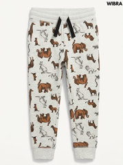 Wibra Boys Light Grey Safari Animal Print Fleece Jogger Pants| SM GARMENTS