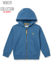 Boys' Blue Zip-Up Hooded Sweatshirt with Embroidered Deer Logo