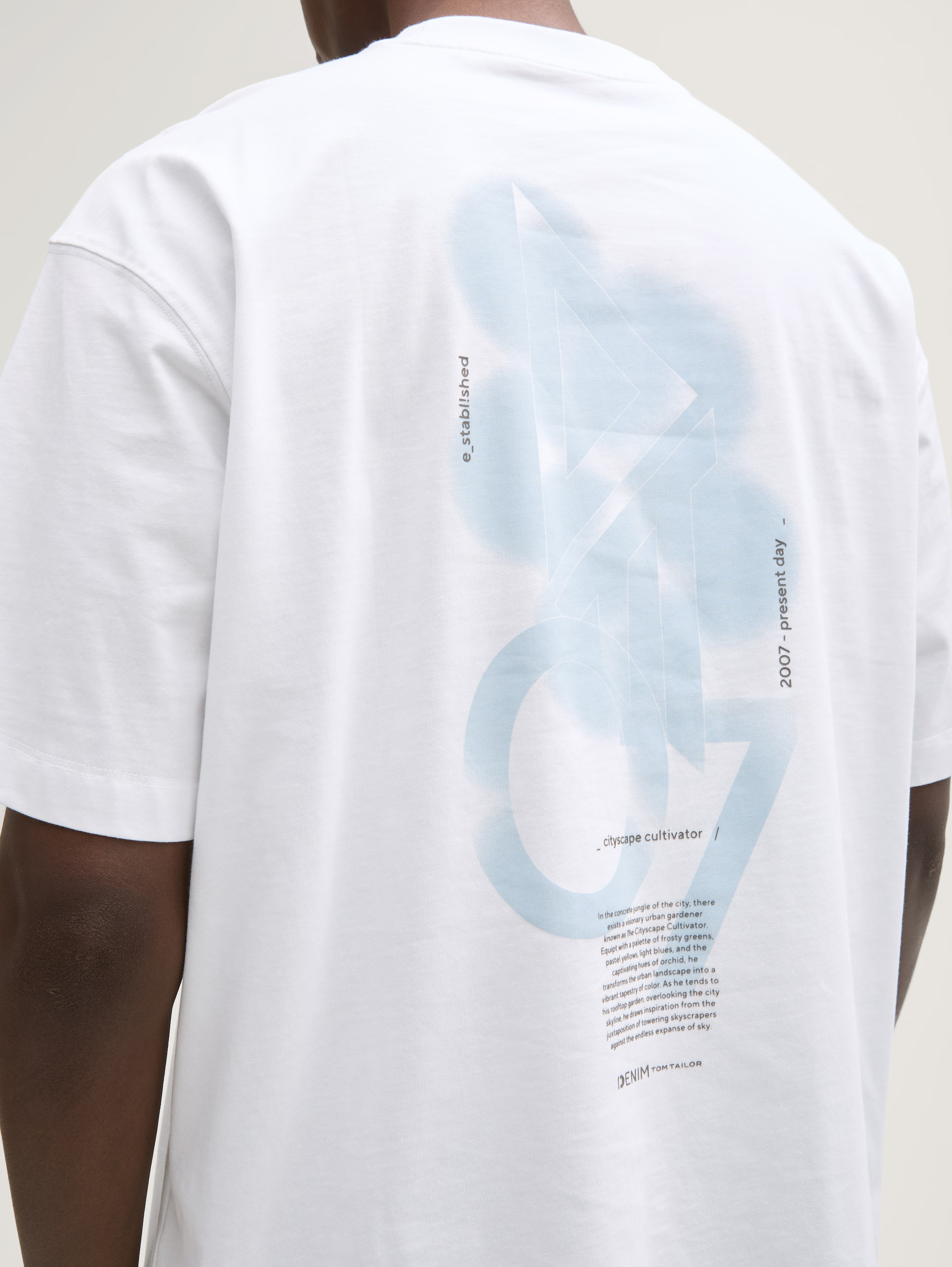 TOM TAILOR Denim Male Oversized T-shirt with back print