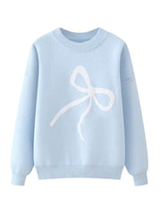Ribbon Bowknot Oversized Pullover