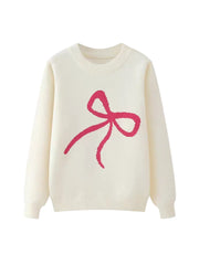 Ribbon Bowknot Oversized Pullover