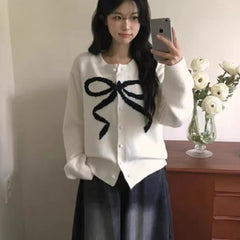 Women's WHITE knit cardigan