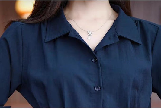 Elegant Navy Blue Two-Piece Pant Suit for Women