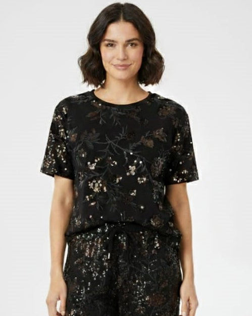 SPF Relaxed Fit Floral Sequin Loungewear Set