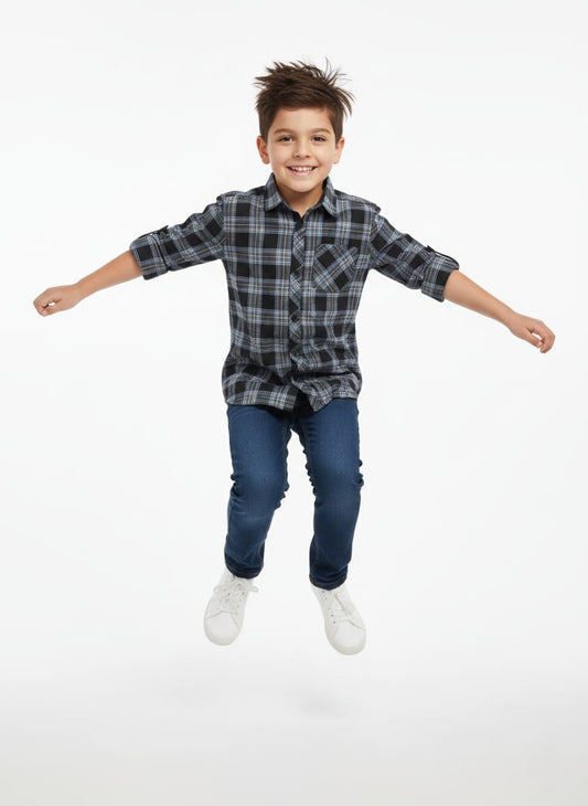 H&M L.O.G.G BOYS CHECKERED FLANNEL SHIRT