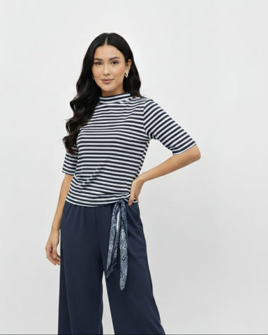Stylish Striped Top and Wide-Leg Pants Outfit