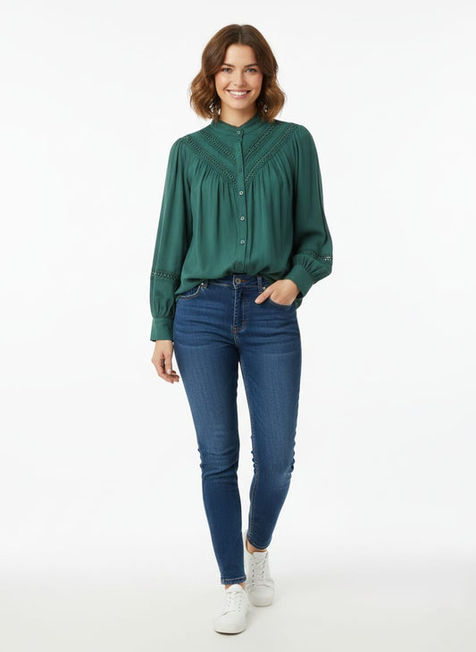 PRETTYGARDEN Womens Fall Lantern Long Sleeve Shirts