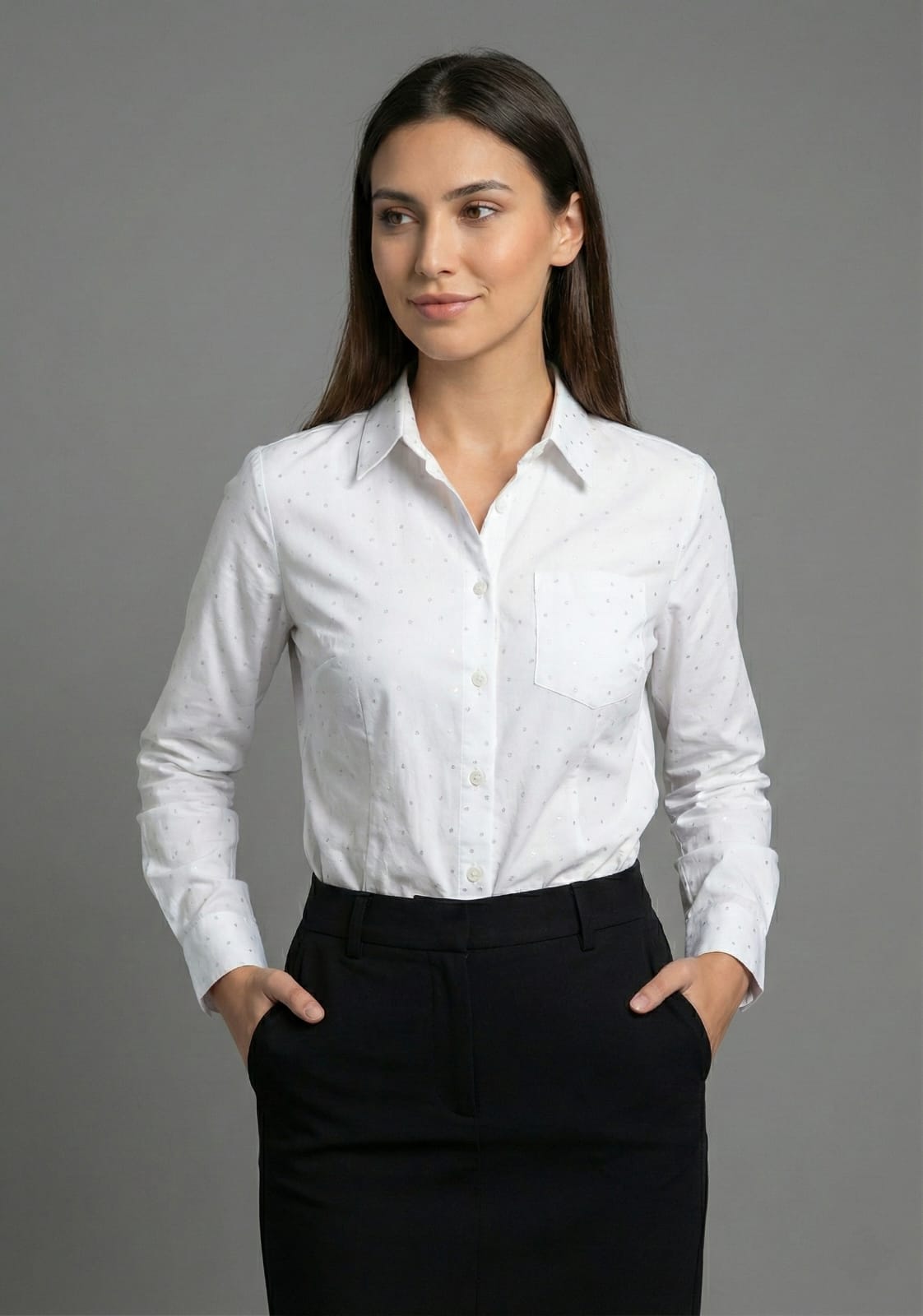 WOMEN'S SMALL FLOWERS PRINT SHIRT