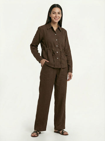 Elegant Brown Two-Piece Pant Suit for Women