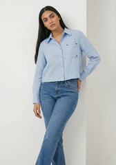 Women's Cropped Linen Shirt