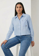 Women's Cropped Linen Shirt