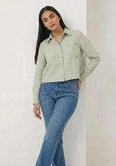 Women's Cropped Linen Shirt