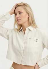 Women's Cropped Linen Shirt