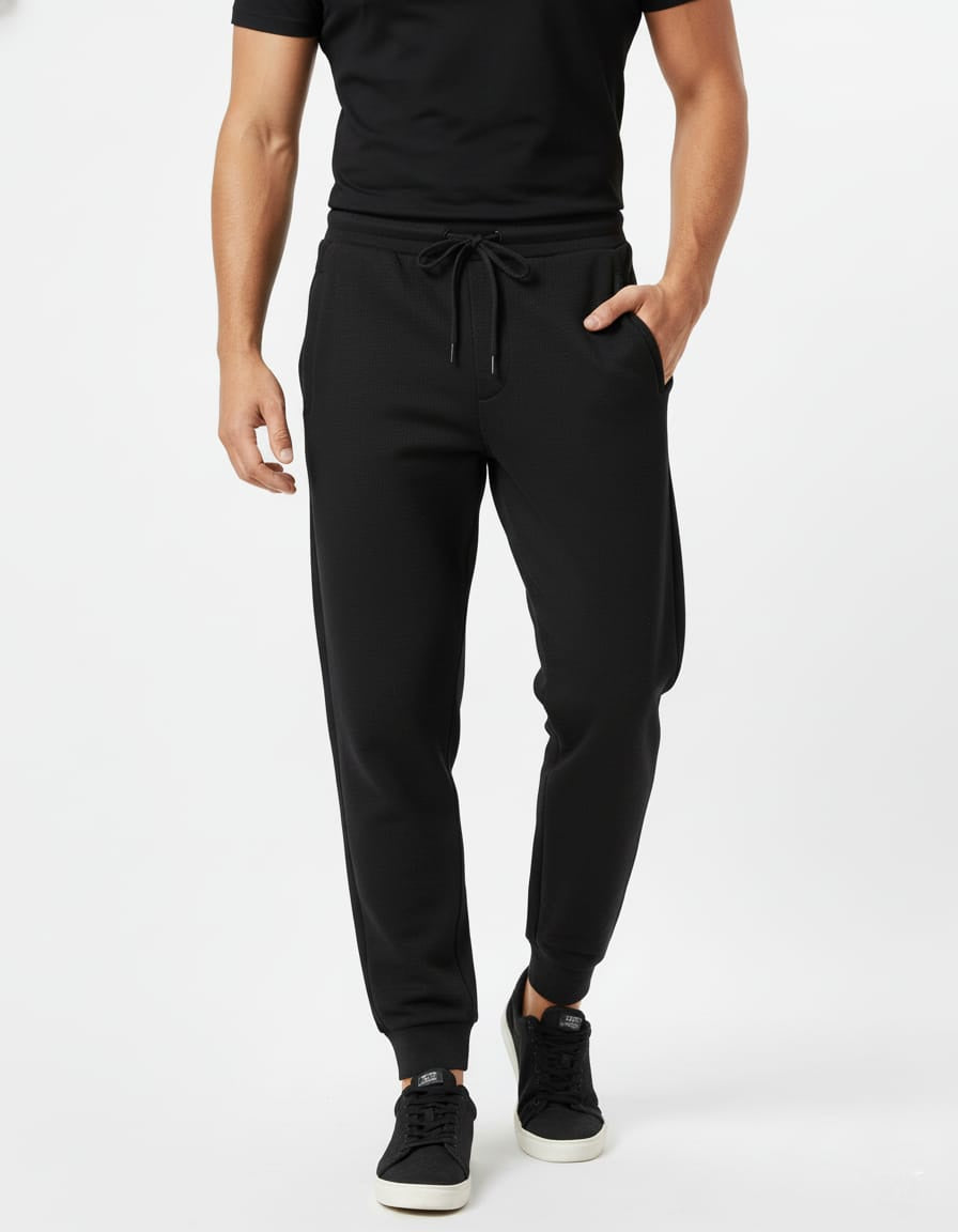 ZR MENS TEXTURED BLACK TROUSER