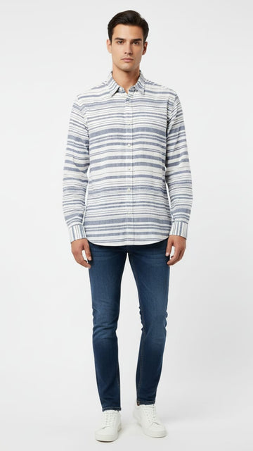 MNG MENS SLIM FIT LINEN SHIRT