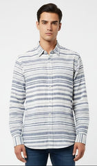 ایم این جی مینز سلم فٹ لینن شرٹ