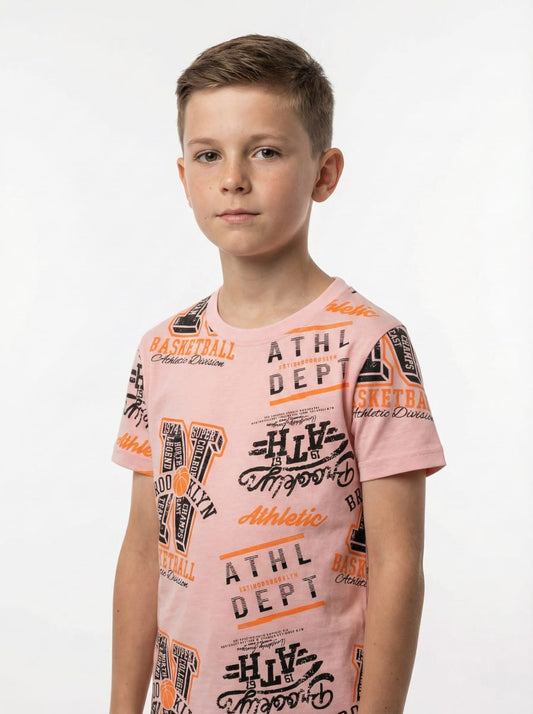 LCW Boys Graphic Print Crew Neck Short Sleeve T-Shirt
