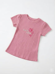 OKAIDI Girls Pink Time to Blossom Graphic T-Shirt