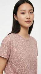 SPF Womens Floral Print Short Sleeve Crew Neck T Shirt