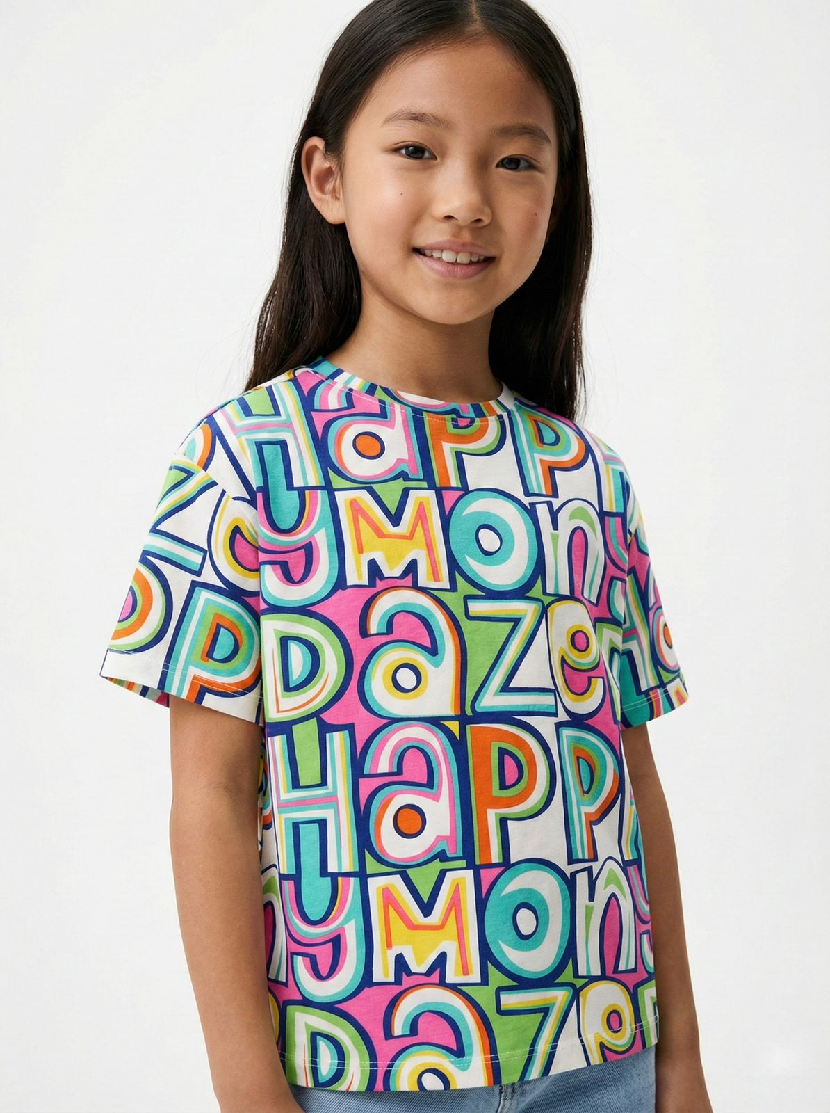 LCW Happy Daze Girls Multicolor Graphic Print T Shirt