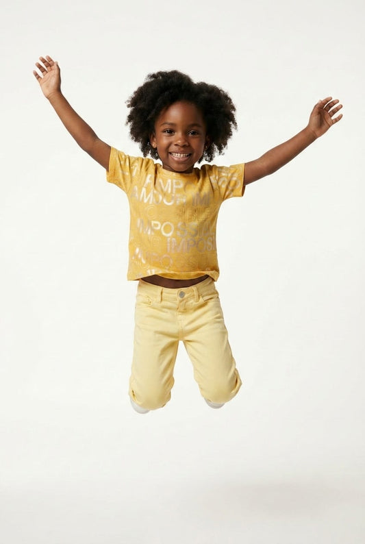 M&S Girls Impossible is Possible Metallic Print T Shirt
