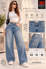 Wide Leg Denim Jeans for Women – Modern Comfort Style