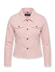 Girls' Pink Denim Jacket | Fringed Hem Outerwear