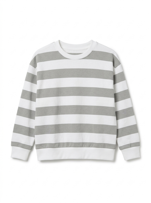 Boys' Long-Sleeve Striped Pullover Sweat Shirt | Iron-Fresh & Wrinkle-Resistant