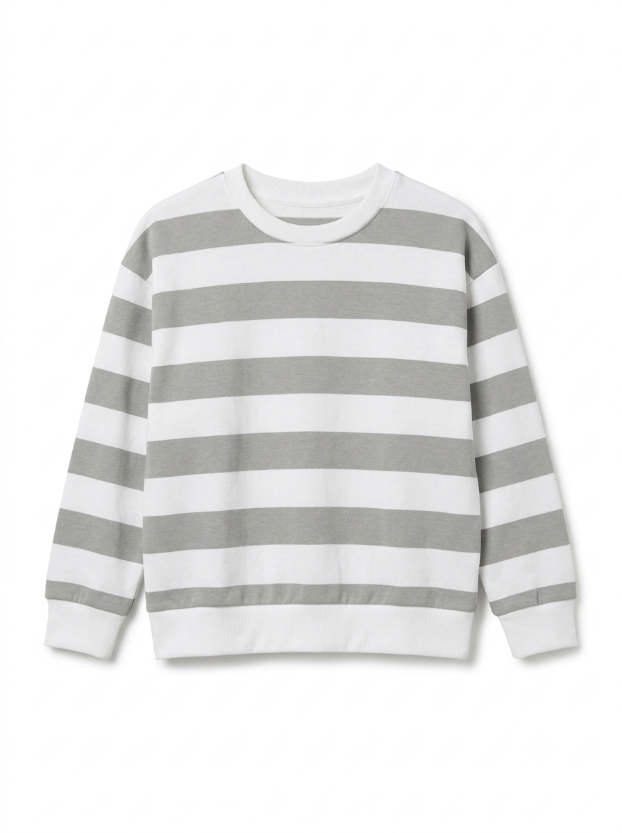 Boys' Long-Sleeve Striped Pullover Sweat Shirt | Iron-Fresh & Wrinkle-Resistant