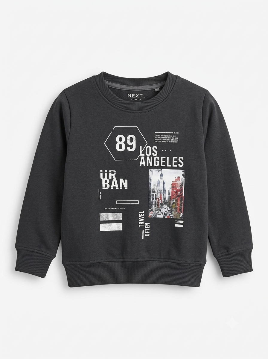 Boys' Charcoal Urban Los Angeles Graphic Sweatshirt